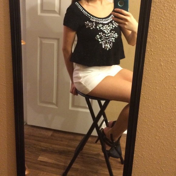 Black top with rhinestones