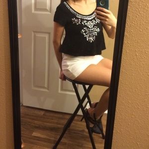 Black top with rhinestones