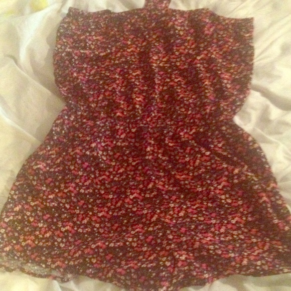 Black flowery romper