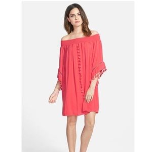 Cream off the shoulder dress