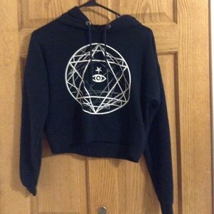 Pentagram Crop Top Hoodie