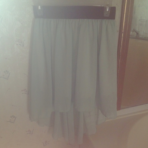 Mint high low skirt