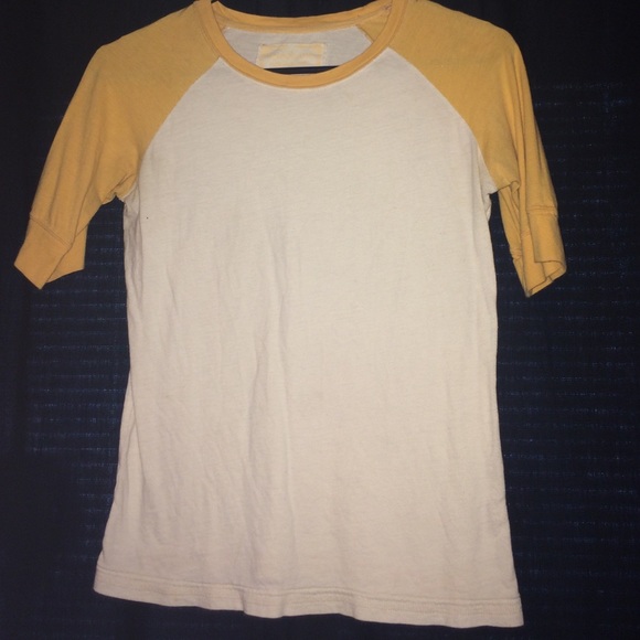 White and Yellow Baseball Tee - Picture 1 of 2