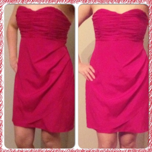 Pink Tube Top Chiffon Dress