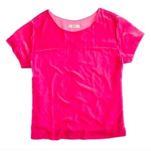 J Crew fuchsia velvet tee
