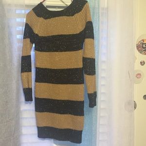 Black & gold sweater dress