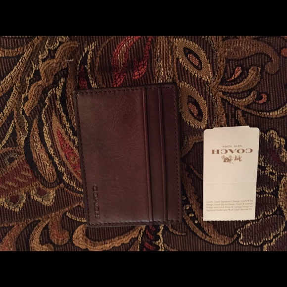 Coach leather money clip/card holder