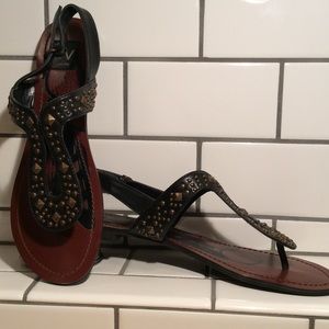 dolce vida Black Embellished Oliver Sandals.