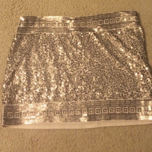 Express gold sequined skirt