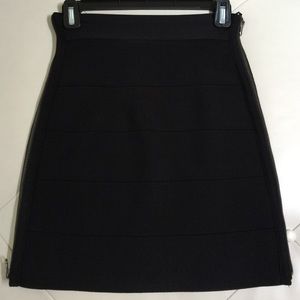 Black, spandex skirt with side zippers