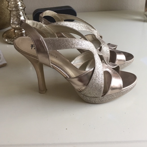 Gold sparkly heels