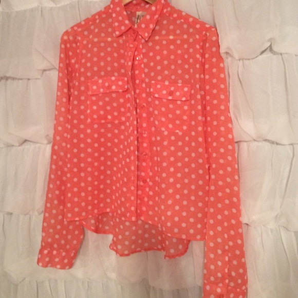 Orange poka dot blouse