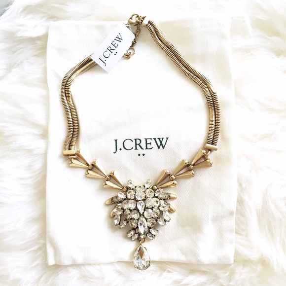 Sold NWT jcrew gold crystal necklace - Picture 2 of 2
