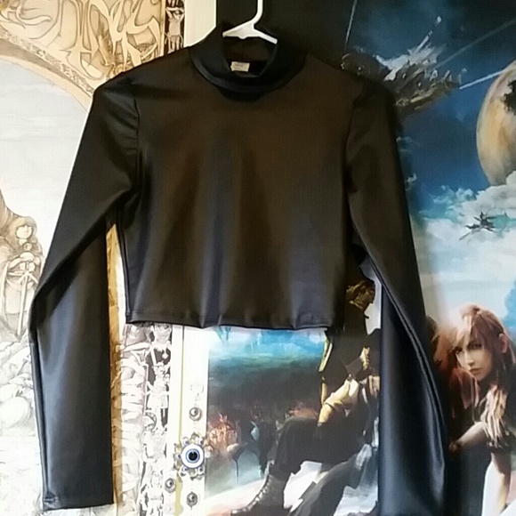 Leather crop top