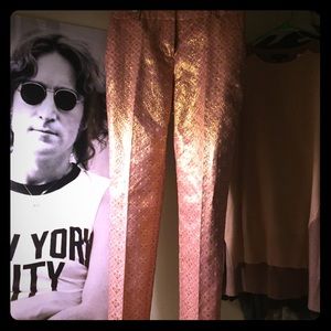 jcrew metallic ankle pants