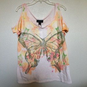 NWT Glitter Cuttout Tee