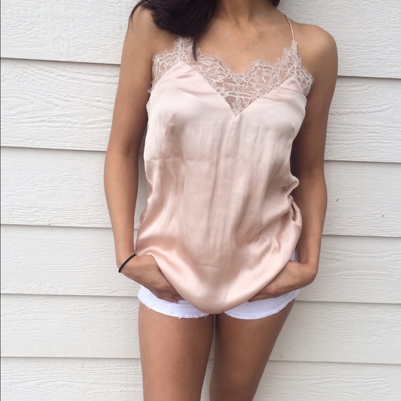 Lace silk top
