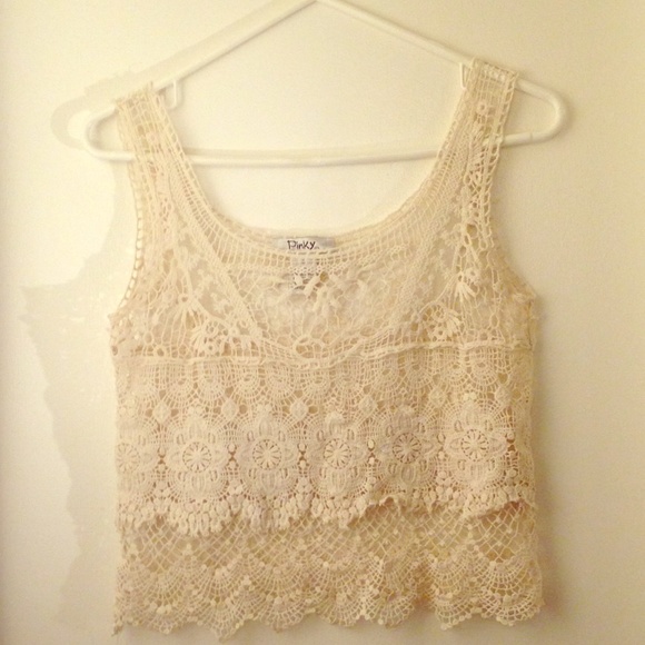 Tops - Laced cream top