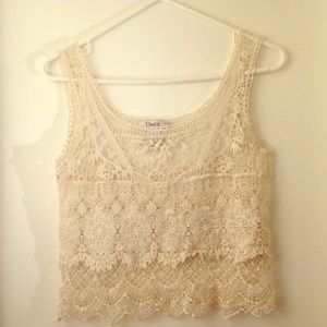 Laced cream top