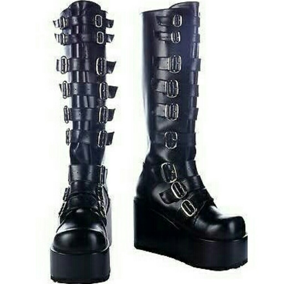 Demonia Shoes - Demonia black knee high boots