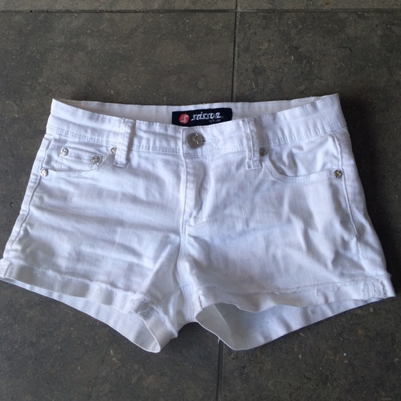kids white jean shorts