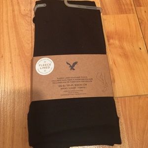 Fleece lined footless tights