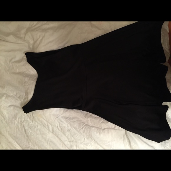 Black open back dress