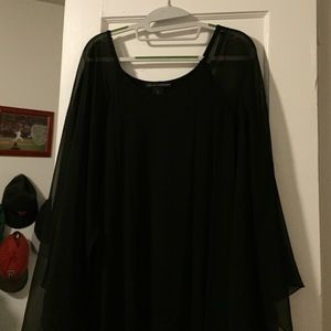Black dress with long see through sleeves