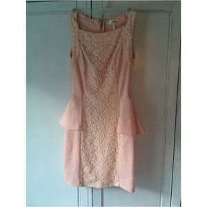 Light pink Lacey peplum dress💕