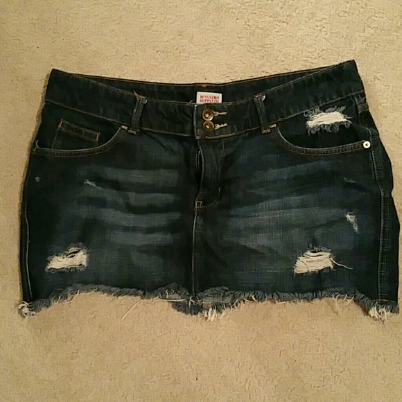*SOLD* Mossimo Destructed Denim Mini Skirt