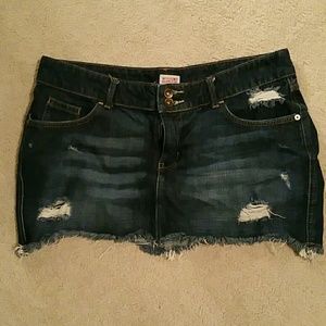 *SOLD* Mossimo Destructed Denim Mini Skirt