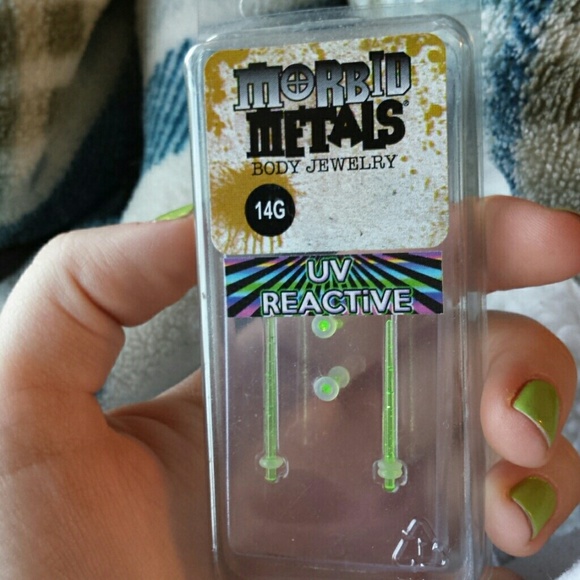 14g neon yellow glitter taper and plug set