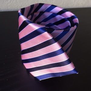 Business Tie for Men Pink and Navy Stripes