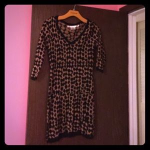 Leopard print sweater dress