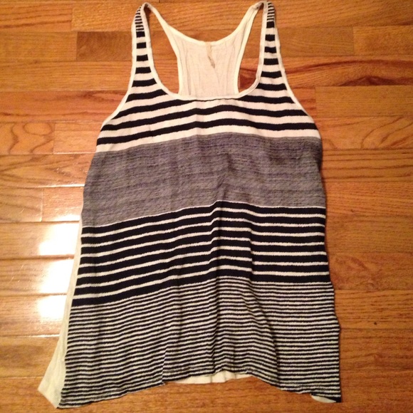 Navy and white striped tank - size medium