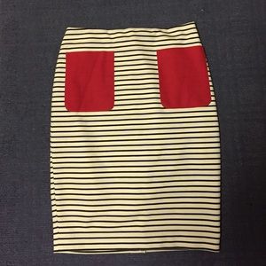 Striped high waist skirt