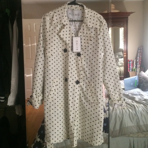 Kling Poka Dot trench coat