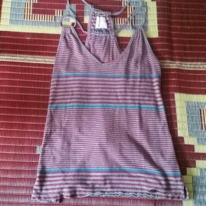 Striped vneck tank top