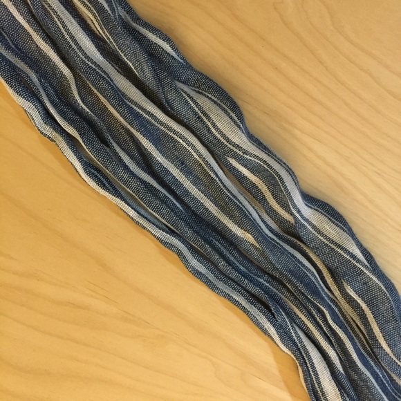 J.Crew Spring Blue/Ivory Striped Scarf - Picture 3 of 4
