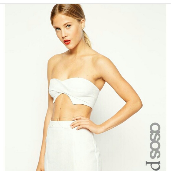 Bandeau bra  top and pencil skirt