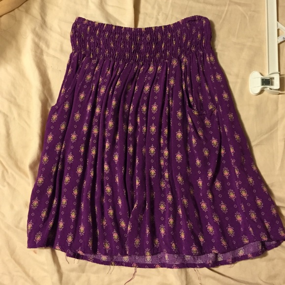 Patterned purple skirt