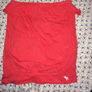 Coral strapless abercrombie tank