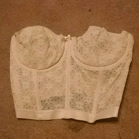 Cream Corset Top with Lacy Front