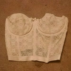 Cream Corset Top with Lacy Front