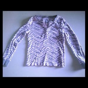 💜😘Pale pink with gray zebra stripes top😘💜