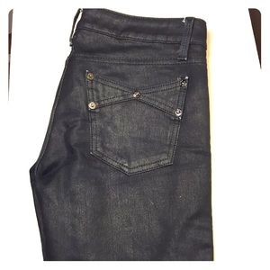 Mbm charcoal/black coated low rise skinny denim