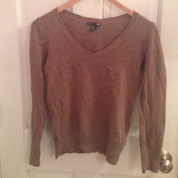 brown vneck sweater