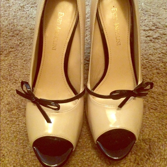 Nude and black Enzo Angiolini heels