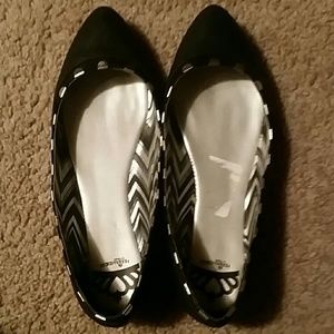 Fergalicious Black and silver flats