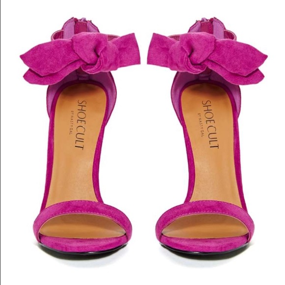 Pink suede heel